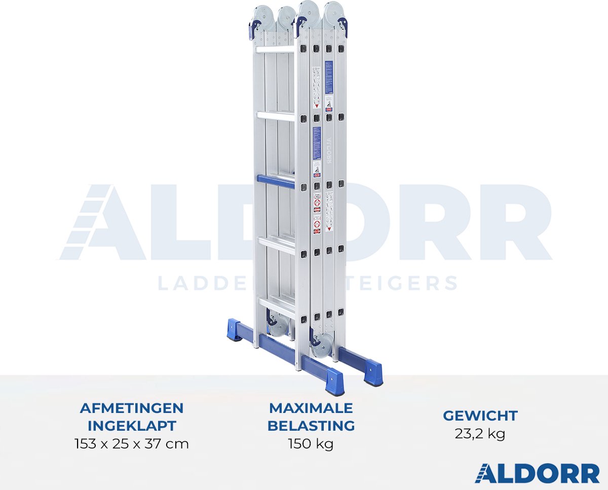 ALDORR Home - Vouwladder Aluminium 4 x 5 treden zonder platform - 2,80 meter – foto 5
