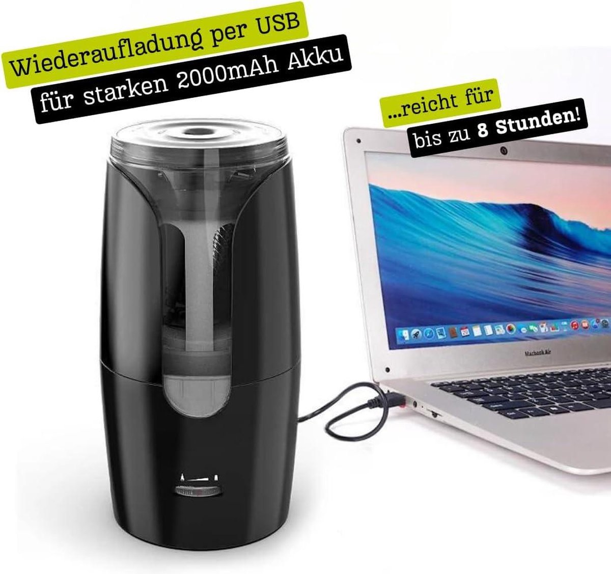 Taille Crayon électrique Automatique Taille-Crayon Électrique Tenwin - Automatique Et Rechargeable Pour Crayons 7-11,5mm Taille-crayon Enfant Bureau école