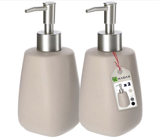 AJEUNGAIN Moderne Zeepdispenser Grijs – Navulbare Handzeep Dispenser van Kunststof voor Badkamer Keuken en Wastafel (Grijs