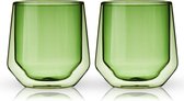 Gobelet Viski Aurora - Double paroi - Glas - 266ml - 2 pièces - Vert