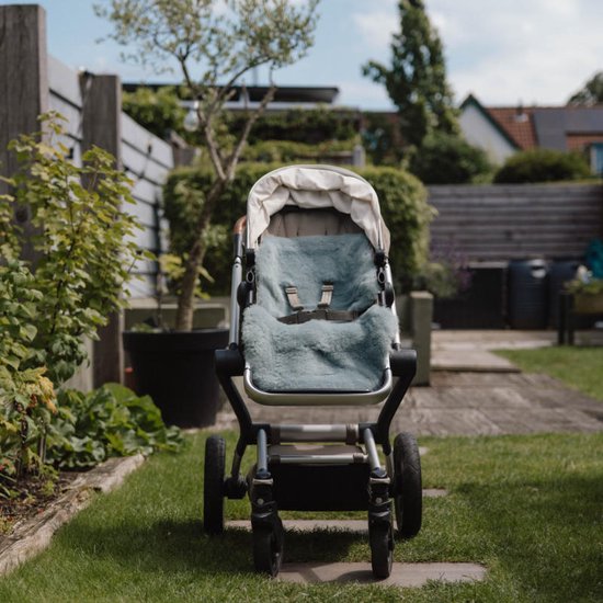 WOOOL Schapenvacht 2-in-1 Kinderwagen Buggy - SNUGGY (Mint) - Inleg & Opleg - 100% Echte Schapenvacht - Kort Geschoren Wol - Veilig, ECO & Duurzaam van WOOOL — afbeelding 4