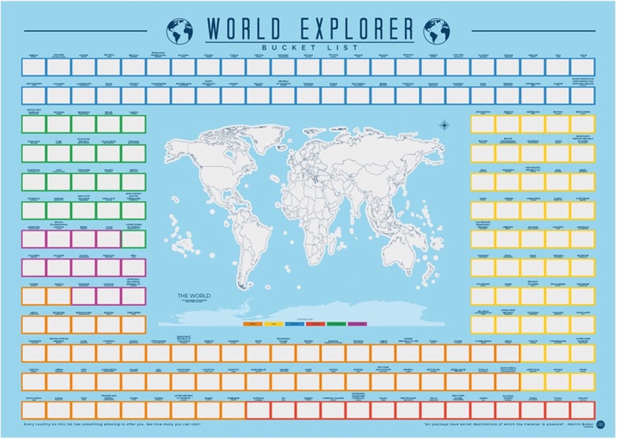 Gift Republic Bucketlist Scratch Poster - World Explorer