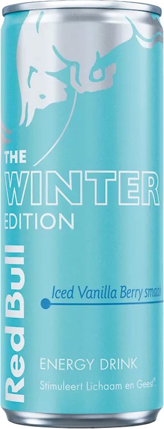 Red Bull - Winter Edition - Iced Vanilla Berry smaak - 12 x 0,25L blik - energy drink SUGARFREE