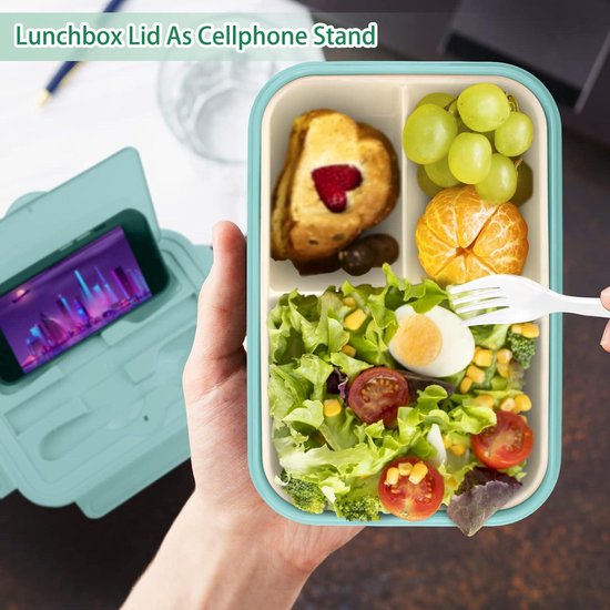 MUJUZE Lunchbox Met Verdeelde Vakken, Broodtrommel Voor Volwassenen En Salade Lunchbox