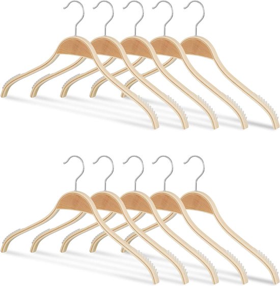 LIQWEI 10 stuks babykleerhangers van hout, antislip kinderkleerhangers van hout, antislip, babykleerhangers voor baby's en kinderen, kleding broeken