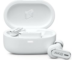 AKG N5 Hybrid Wit - Volledig draadloze oordopjes - True Adaptive Noise Cancelling - Hi-Res Audio - 2.4GHz USB-C Dongle - Bluetooth 5.3 - Zoom-gecertificeerd - Spatial Audio - IP54 - 40 uur batterijduur