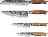 Bol.com SOPHIOR Performance Collectie - Japanse Messenset - 73-laags Échte Damascus Messen - Olijfhouten Handvat - Japanse Messe... aanbieding