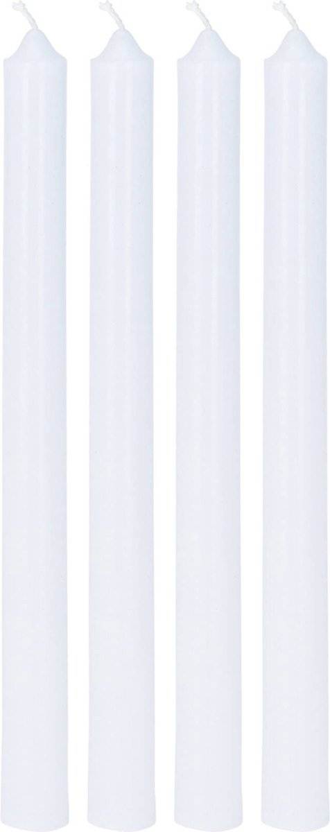 Kegevormige kaarsen, 4 stuks, wit