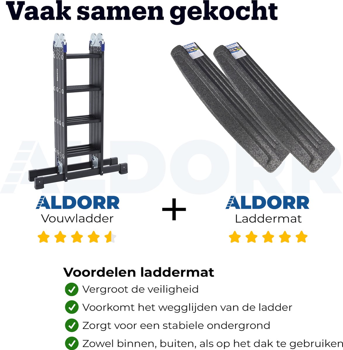 ALDORR Professional - Vouwladder 4 x 6 treden zonder platform - Aluminium - 3,10 meter – foto 4