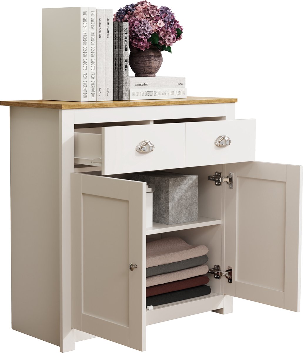 VCM tv-meubel, tv-tafel, slank tv-meubel, tv-tafel, tv-tafel zwart, tv-tafel 43 inch, tv-meubel voor 50 inch tv, tv-tafels, hoek-tv-tafel voor 55 inch tv, lage tv-tafel, Houten ladekast dressoir highboard dressoirkast halmeubel lade Balusa L