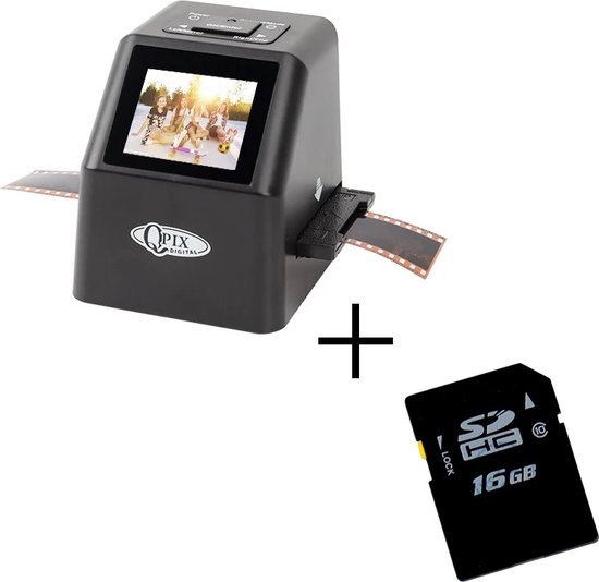 Foto: Scanner negatief scanner film scanner foto scanner 22mp 35mm film 2 4 inch lcd scherm met 16 gb sd kaart zwart