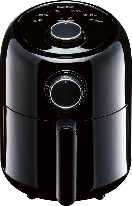 Foto: Silvercrest mini airfryer heteluchtfriteuse 1 9 liter compact zwart 1000w