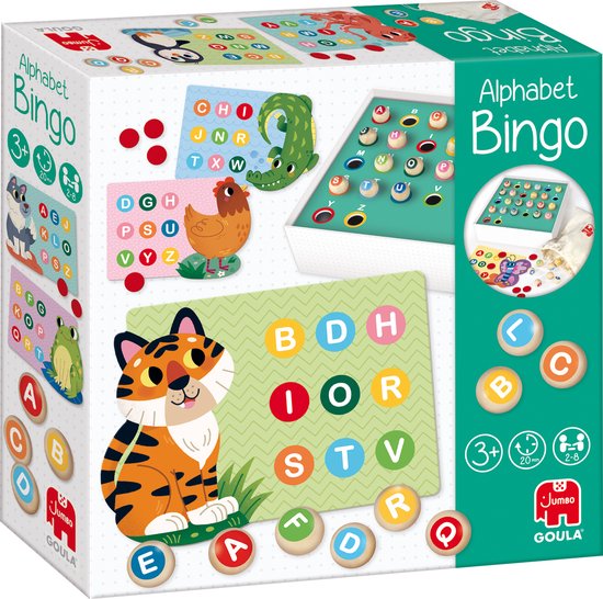 Jumbo - Goula - Alfabet Bingo - Spel kinderen 3 jaar - Bordspel - Leer kleuren en letters