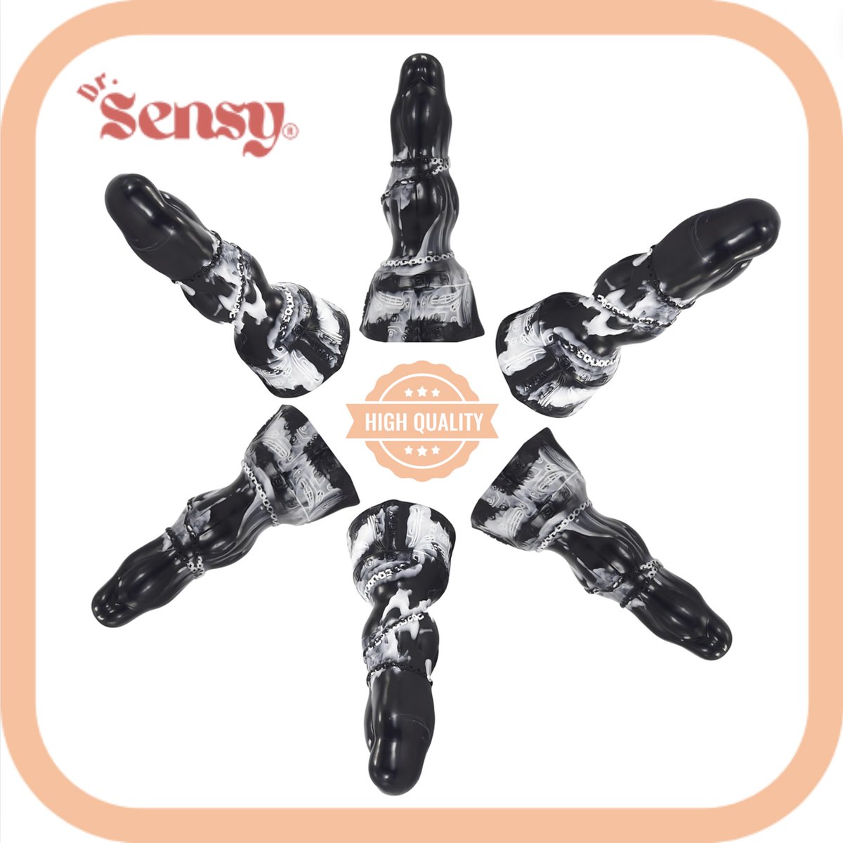 Goedkoopste Dr. Sensy Special Edition Dildo Gluttony II - Zwart/Wit - Dildo met Zuignap - Seksspeeltjes - 21,5cm x 5,9cm - Dildo Mannen Anaal - Dildo Vaginaal