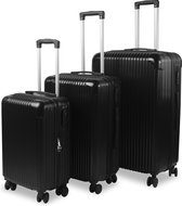 Bol.com Travli Kofferset 3 delig - Kofferset - Reiskoffer - Koffers - Koffer 100 liter - Handbagage Koffer - Trolley Handbagage ... aanbieding