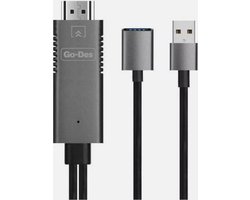 3 in1 HDTV TO Ligthning & Micro USB -Type USB-C Connector Cable Go-Des GD-8271