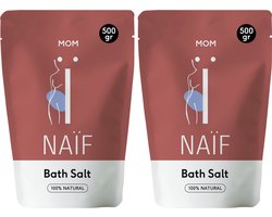 Naïf - Magnesium Badzout - Voordeelset - Zwangerschap - Ontspannend - Vegan - 100% Natuurlijk - 2x 500gr