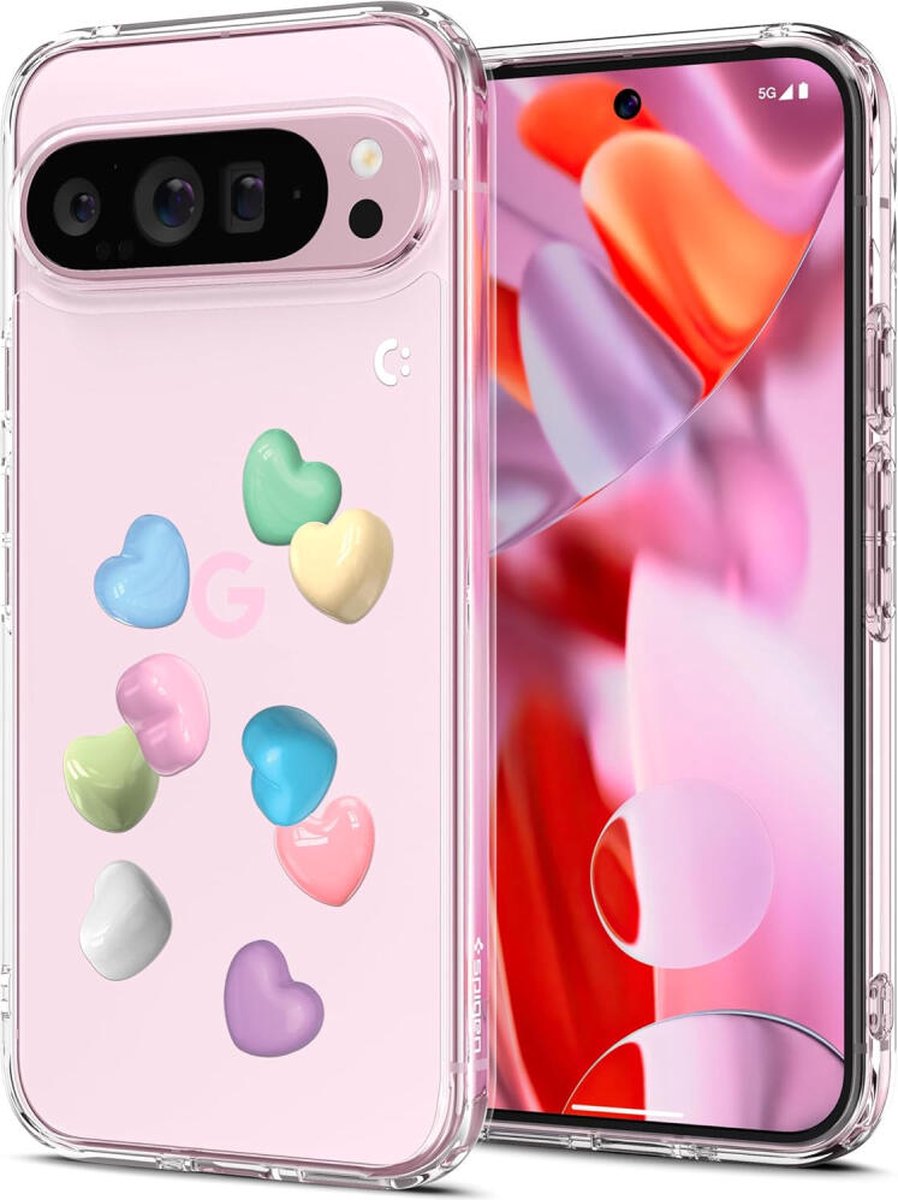Spigen Ultra Hybrid Hoesje Geschikt voor Google Pixel 9 Pro XL - Back Cover met Air Cushion - Candy Hearts