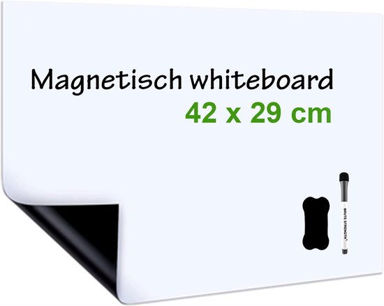 Foto: Brute strength whiteboard voor koelkast wit a3 formaat magnetisch weekplanner memobord maandplanner