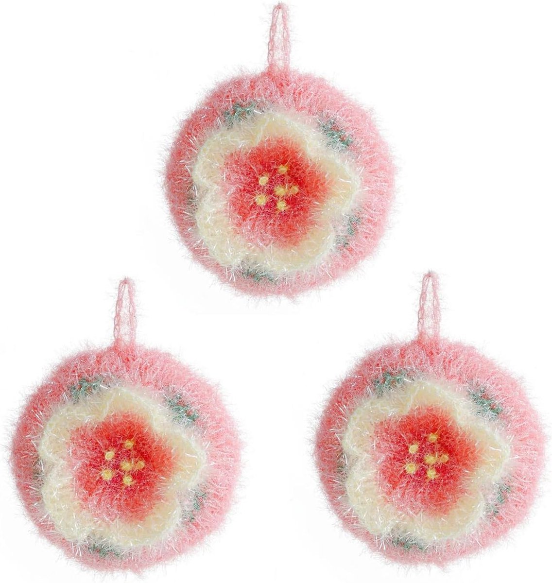 Goedkoopste Schuurspons krasbestendig afwasborstel scrubber pads - pot kom reinigingsgereedschap - servies - roze bloemen