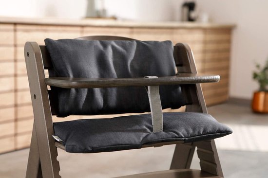 Hauck Alpha Highchair Pad Deluxe stoelverkleiner - gemakkelijk te bevestigen - zwart grijs - kinderstoel accessoire van Hauck — afbeelding 4