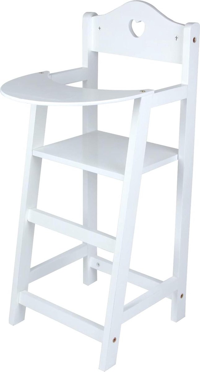 Poppenstoel van hout - hoogwaardige kinderstoel voor poppen - kinderaccessoires - wit - vanaf 3 jaar - 2857 - 275 x 22 x 53 cm