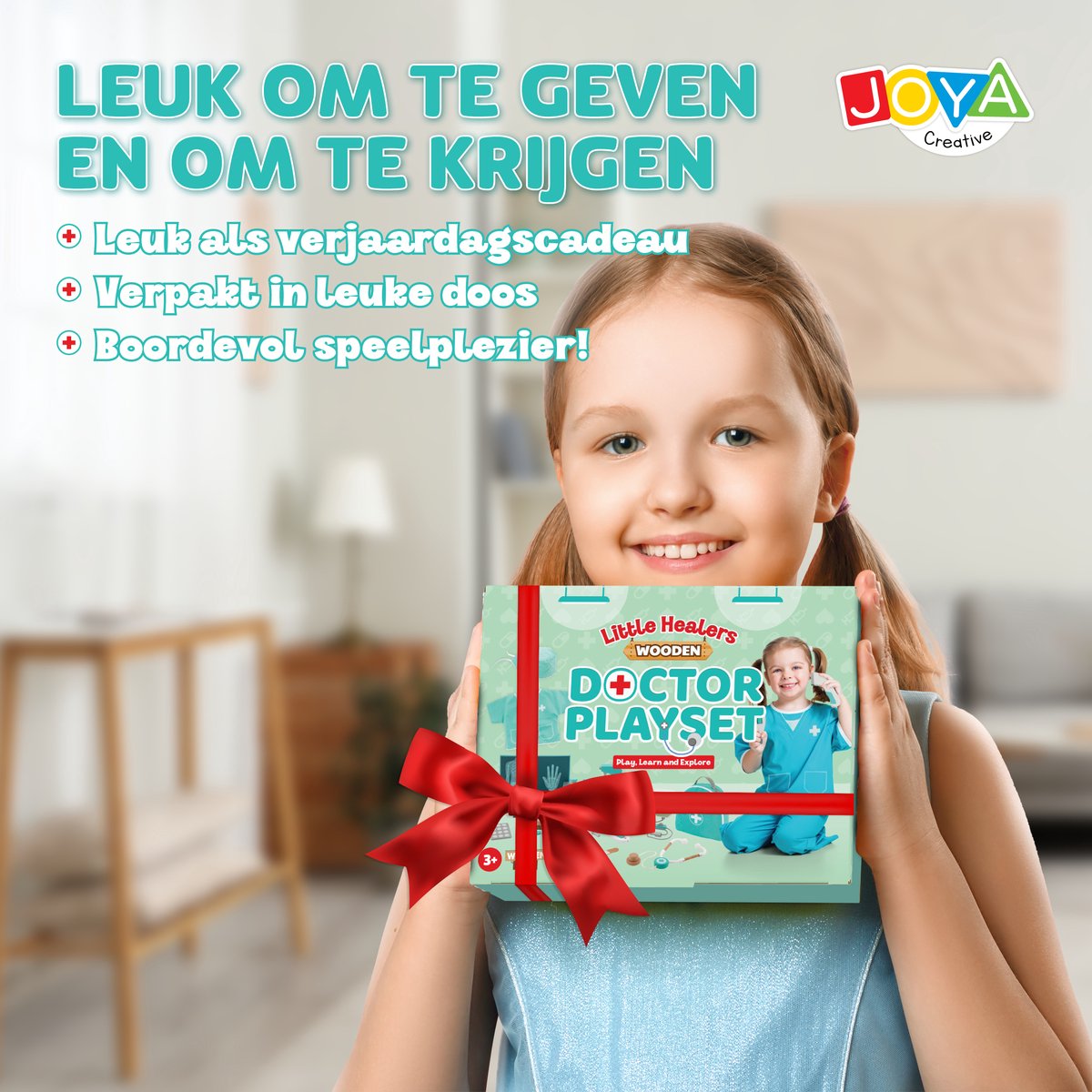 Dokterset Speelgoed 21pcs - Houten Speelgoed voor Kinderen - Doktersset - Inclusief Doktersjas en Accessoires - Dokter speelgoed - Joya Creative — afbeelding 3