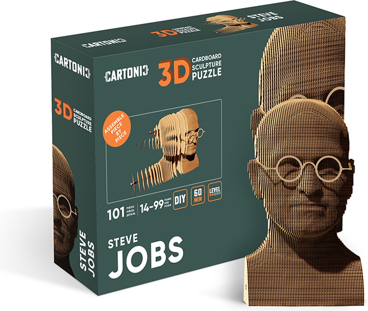 CARTONIC- Steve Jobs- 3D- 3D puzzel- kinderen en volwassenen- DIY- decoratie- karton- speelgoed
