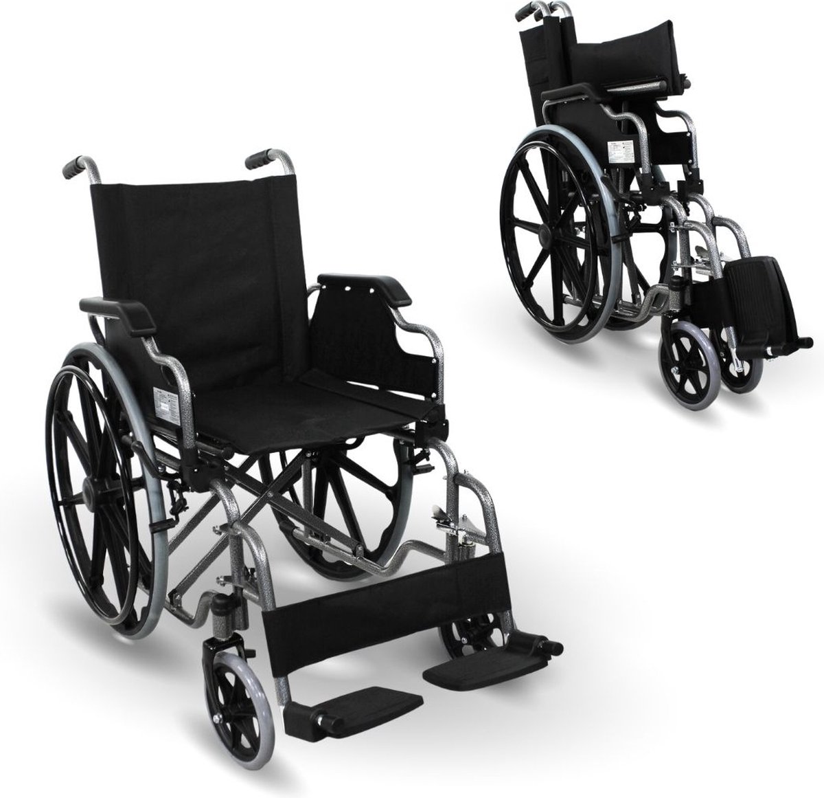 Goedkoopste Mobiclinic Giralda - Rolstoel - Inklapbaar - Comfortabel Orthopedisch - Voetsteun - Armleuningen - Zitting 46 cm - Staal - Lichtgewicht