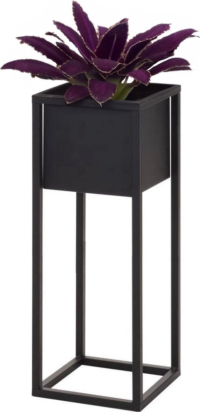 Home&Styling Home&Styling Bloempot op standaard 60 cm metaal zwart