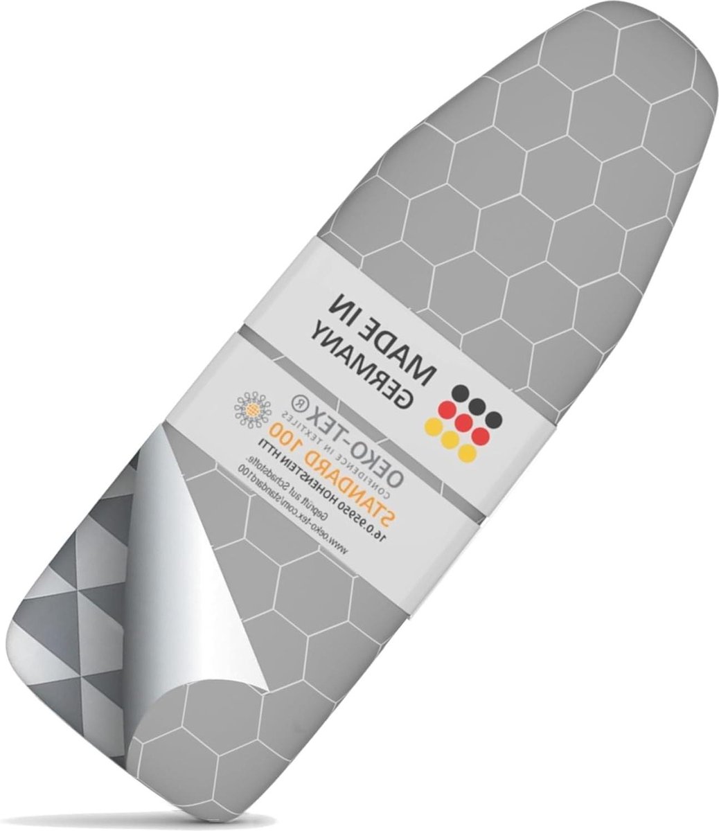 Goedkoopste Strijkplankhoes 130 x 45 voor stoomgenerator - Strijkplankovertrek met thermische warmtereflector - Strijkhoes met elastische band (L) Strijkplank