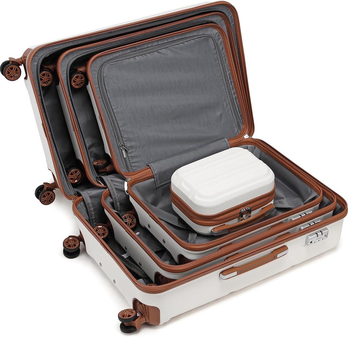 Valise Trolley Rigide Tokyo Travelhouse - Aluminium, 4 Roues, TSA, Set S+M, Garantie 3 Ans