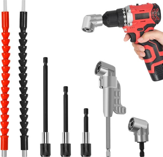 4 Flexibele Boorassen – Boorverlengers Met Knikfunctie Voor Nauwe Hoeken, Magneet En Stevige Metalen Slang (set Van 4, Verschillende Lengtes)