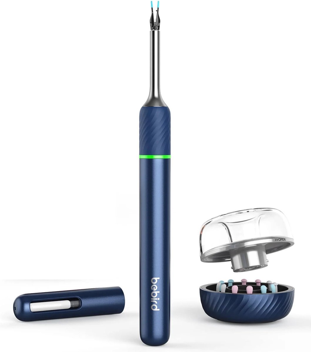Goedkoopste Slimme Oorreiniger - Uniek Cadeau- Oorreiniger Bebird Note 5 Pro – Noodpakket- Vaderdag- Innovatieve Oorreiniging in licht Blauw- Oorsmeer verwijderaar- Gecertificeerde- Oor verzorging- HD camera met app- Apple en Android