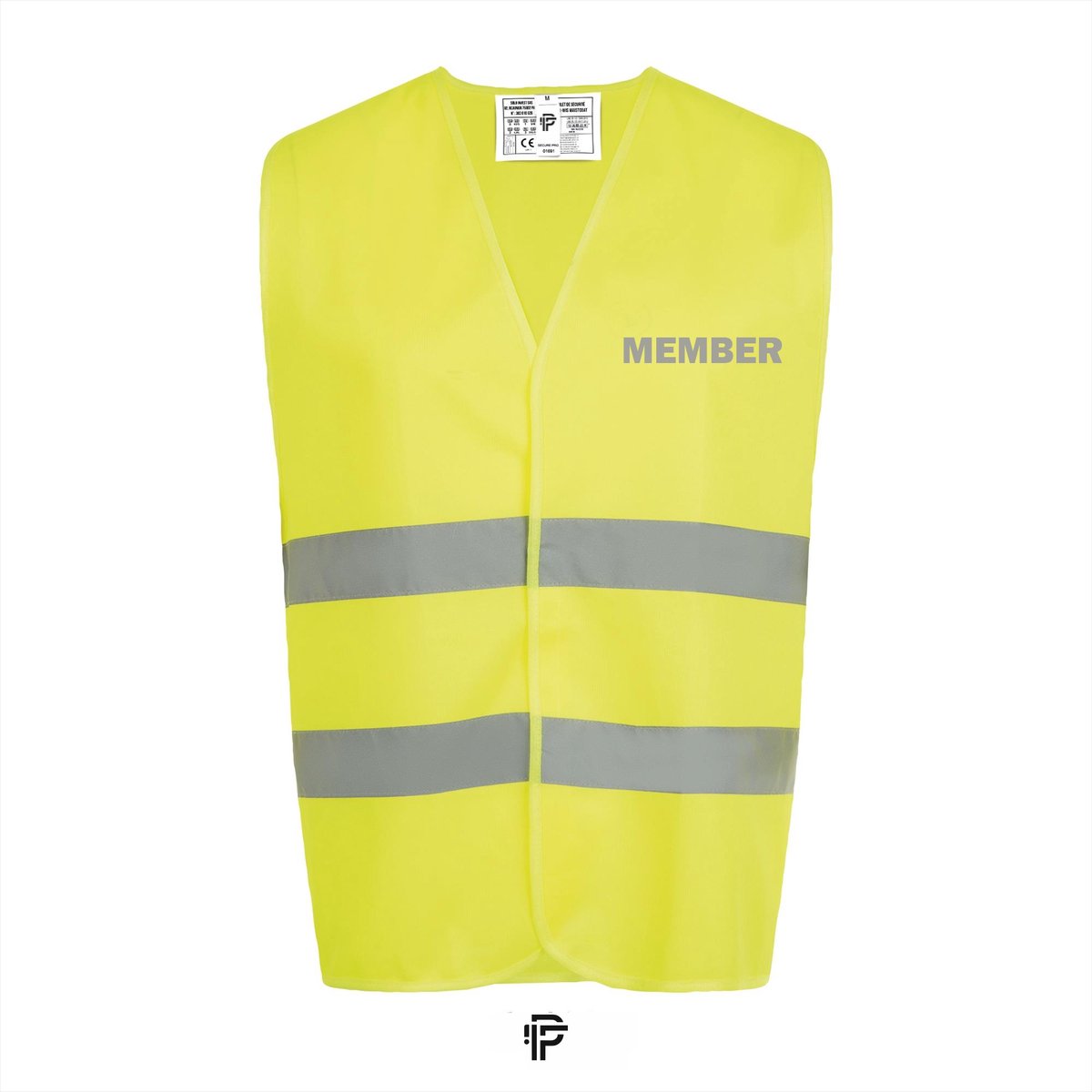 Veiligheidshesje MEMBER - Fluo Geel - Maat L - Reflecterende tekst - Veiligheidshesje voor Volwassenen – Veiligheidsvest - Gele Hesjes