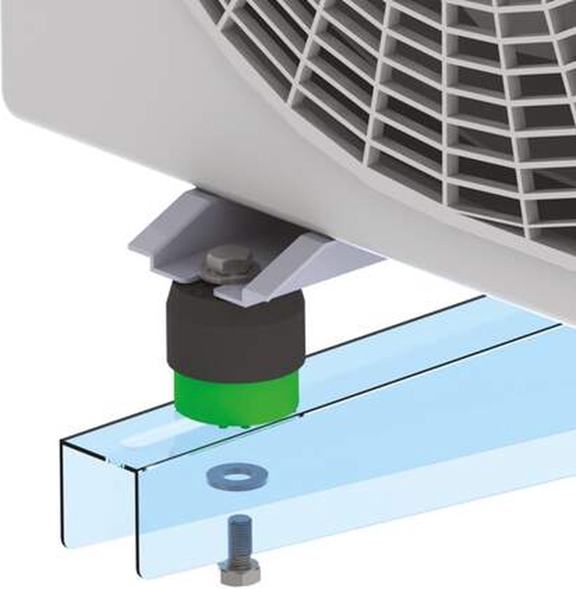Soleco trillingsdemperset Groen 30-55kg M8 (2x Groen + 2x Blauw) — afbeelding 5