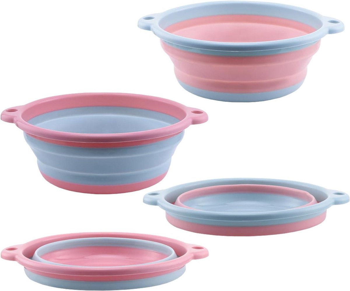 Goedkoopste Opvouwbare afwasteil 2 stuks - Multifunctionele Medium Ronde Afwasteil Wastafel - Voor Reizen Camping Wandelen Camper Opvouwbare afwasteil