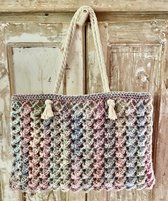 SAC D'EMBALLAGE AU CROCHET TOILE 'ANTIQUE PASTEL'.