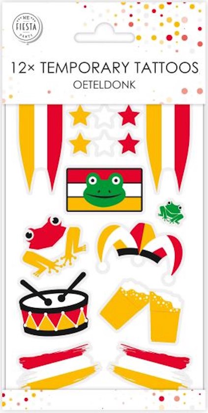 12x Oeteldonk Paste Tattoo - Thema Party Fête Fun Twinkle