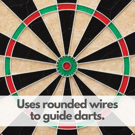 Regulation Varkenshaar Steel Tip Dartbord Starterset - Hoogwaardige Sisal - Roterende Cijferring - Krijt Cricket Scorebord van Abbey Darts — afbeelding 3