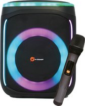 N-GEAR Flash Banger 606 - Karaoke Set - Bluetooth Speaker - Party Box met Draadloze Microfoon - Zwart