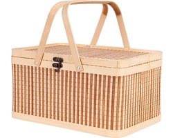 Nivard Picknickmand - Picknickmanden - Piknik - Pick Nick - Picknicktas - Mand - Lunchbox - Zomer - Khaki