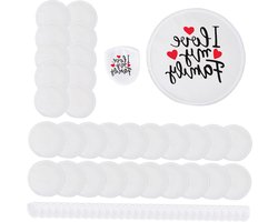 30 stuks opvouwbare sublimatie polyester ventilatoren - blanco wit - doe-het-zelf hand waaier set met tas voor dagelijks gebruik - bruiloft ventilator