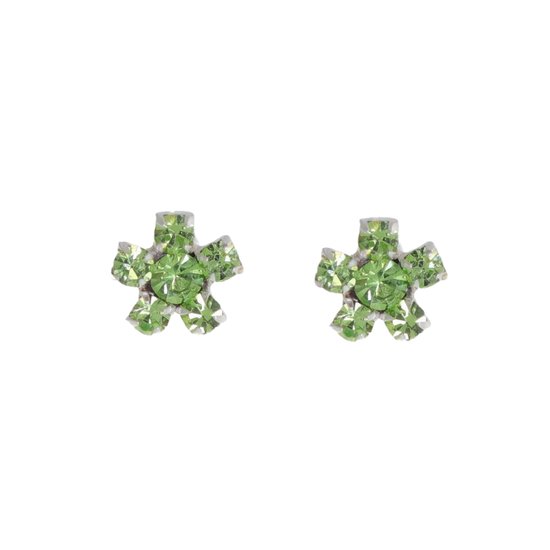 Behave - Boucles d'oreilles - Bloem - Argent Sterling 925 - Pierres de cristal vert