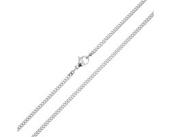 Fako Bijoux® - Schakelketting - Ketting Bijoux - 2mm - 55cm - Zilverkleurig