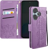 Avizar Étui Folio adapté pour Xiaomi Redmi 13 Support Vidéo Portefeuille Pliant Violet
