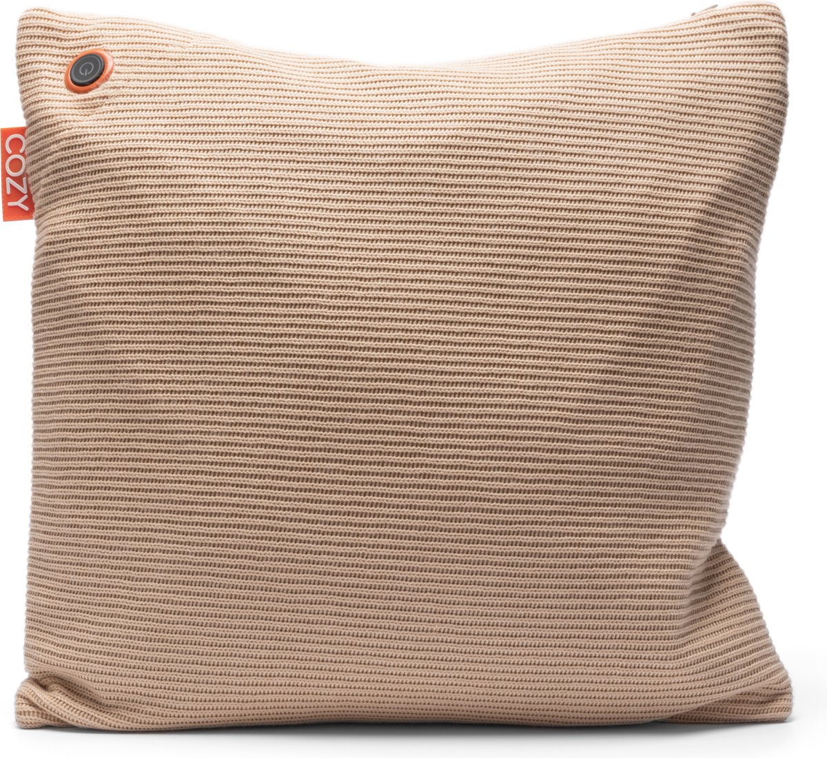 Cozy warmtekussen - Duurzaam & Draadloos - Infrarood - 45x45 cm - Beige - Knitted stof - inclusief 10.000 mah powerbank