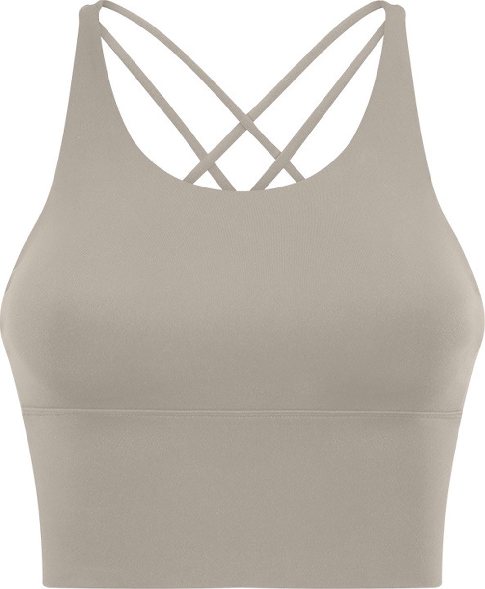PureSquare - Sporttop - Comfortabel - Ademend - Grijs/Bruin - S