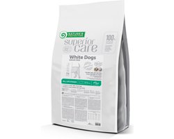 NATURE'S PROTECTION SUPERIOR CARE droog graanvrij dierenvoer met insecten voor honden van alle groottes en levensfasen met een witte vacht 10kg.