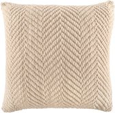 Tiseco - Coussin (rempli) RENEE - tricoté, housse amovible, lavable en machine - 45x45 cm, Ivoire